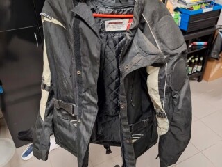 Veste en cuir noire moto xxl