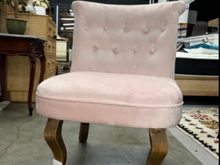 Fauteuil velours rose ruben