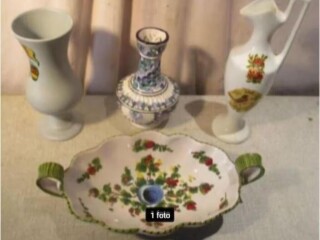 3 beaux vases anciens et 1 bol en porcelaine et céramique