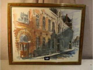 Belle lithographie 'Rue d'Anvers' - Pierre van Lit