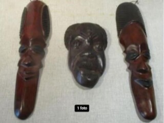 3 magnifiques masques africains en bois