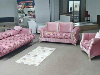 Salon 3+2+1 pink met bed funcie