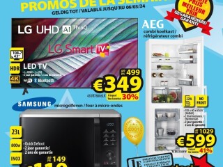 LG 43" smart TV • AEG combi koelkast • Samsung microgolf