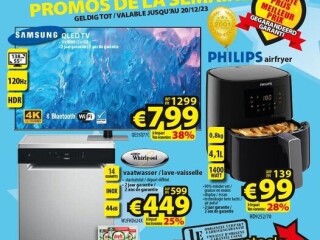 Samsung 120Hz QLED TV • Whirlpool vaatwasser • Philips airfryer