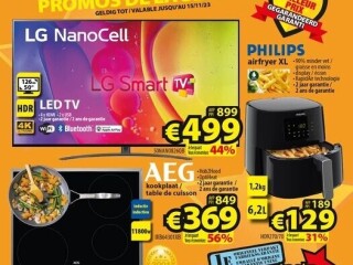 LG NanoCell TV • AEG inductie kookplaat • Philips Airfyer XL
