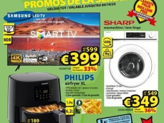 Samsung 50" smart TV • Sharp 8kg wasmachine • Philips XXL airfryer