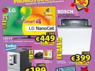 LG NanoCell TV • Bosch vaatwasser • Beko espressomachine met bonen