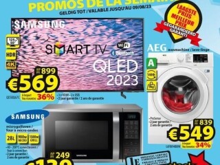 Samsung 50" QLED TV • AEG wasmachine • Samsung microgolf