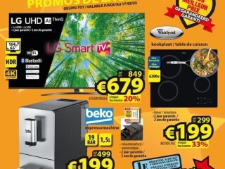 LG 65" TV • €199 espressomachine • Whirlpool kookplaat