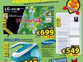LG 4K TV • Samsung combi koelkast • Philips stoomcentrale