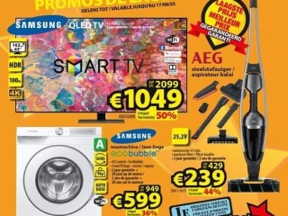 Samsung 65" QLED TV • Samsung A-klasse wasmachine • AEG steelstofzuige