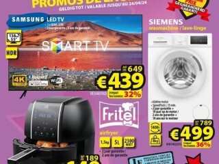 55 Samsung smart TV • Siemens wasmachine • Fritel airfryer
