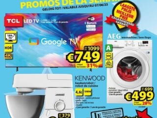 Android TV • AEG wasmachine • Kenwood keukenrobot met blender