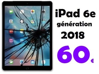 Remplacez écran tactile iPad 6 2018 pas cher à Bruxelles 60€