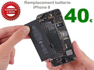 Remplacement batterie iPhone 8 à Bruxelles 40€ Garantie.